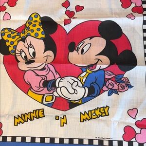 Vintage Disney Minnie 'N Mickey Scarf - Red, Blue, Yellow